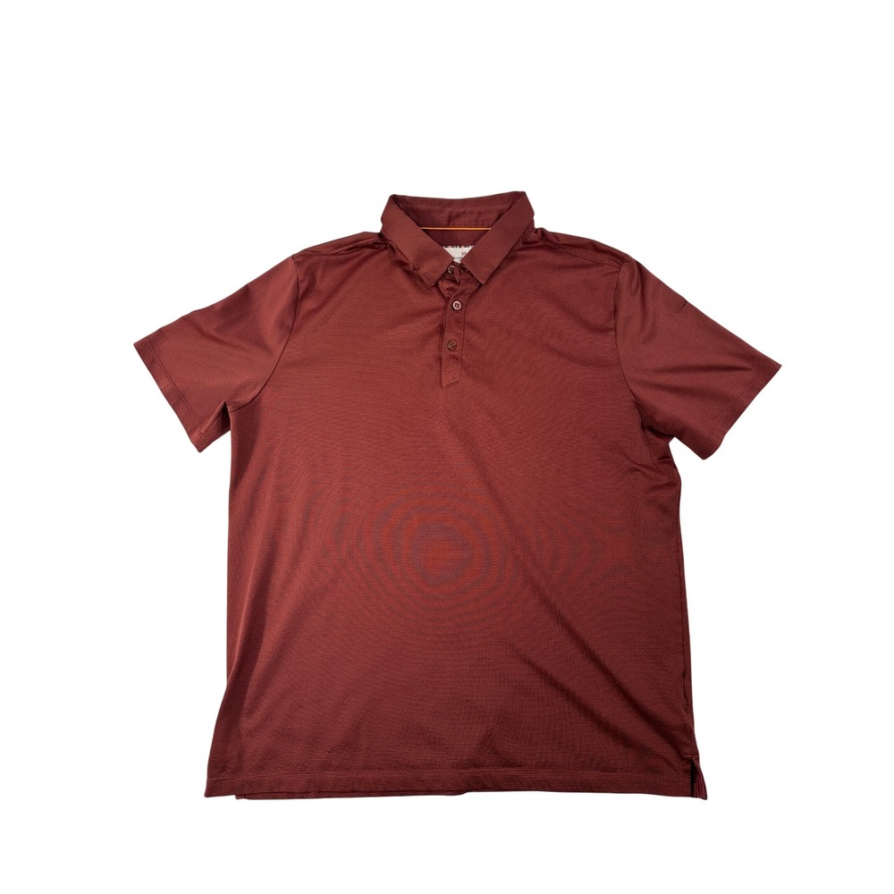 Modern Ambition Mens Technical Polo Shirt Large Burgundy Recycled Blend C1223-28